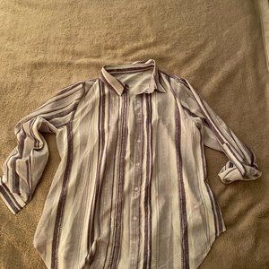grey striped blouse